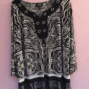 stretch 3/4 sleeve plus size top 1X  EUC